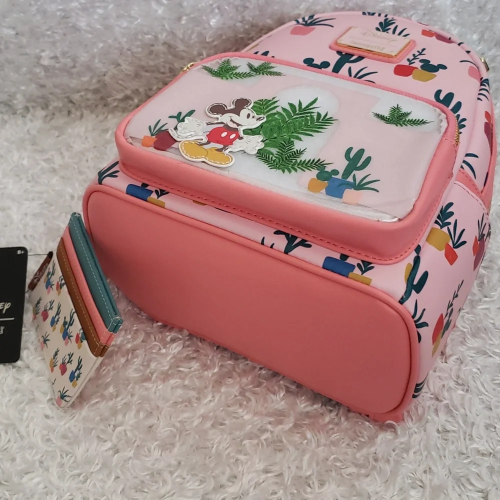 Loungefly Disney Mickey Cactus mini backpack and cardholder